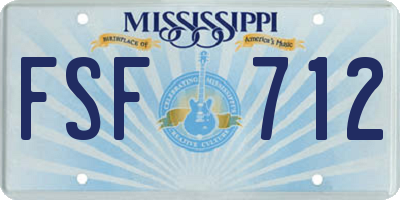 MS license plate FSF712