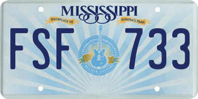 MS license plate FSF733