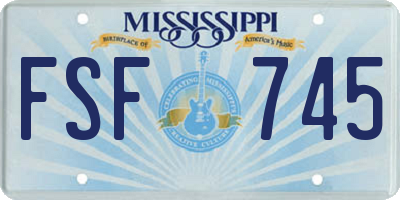 MS license plate FSF745