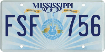 MS license plate FSF756