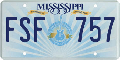 MS license plate FSF757