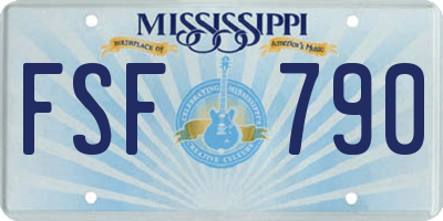 MS license plate FSF790