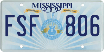 MS license plate FSF806