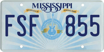 MS license plate FSF855
