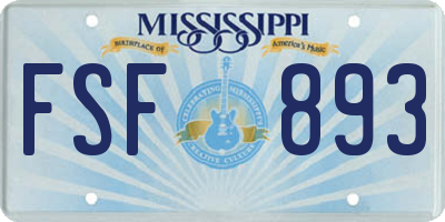 MS license plate FSF893