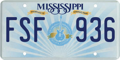 MS license plate FSF936