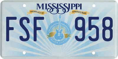 MS license plate FSF958