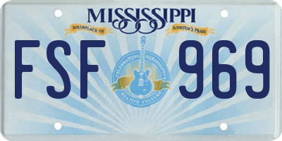 MS license plate FSF969