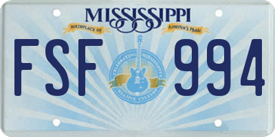 MS license plate FSF994