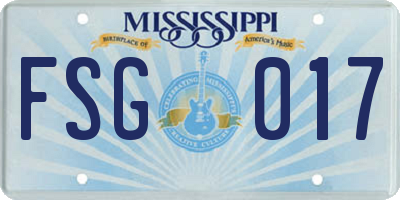 MS license plate FSG017