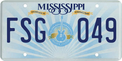 MS license plate FSG049