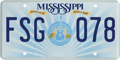 MS license plate FSG078