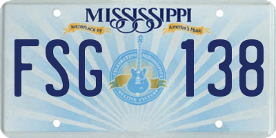 MS license plate FSG138