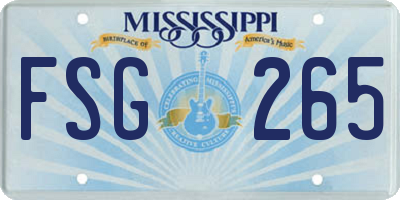 MS license plate FSG265