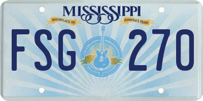 MS license plate FSG270