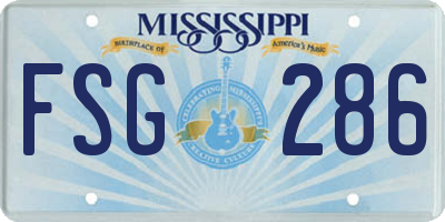 MS license plate FSG286