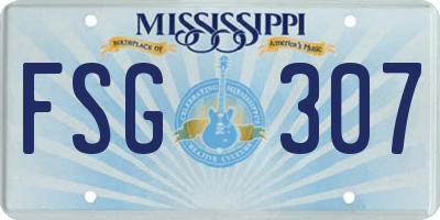 MS license plate FSG307