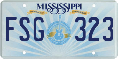 MS license plate FSG323