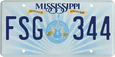 MS license plate FSG344