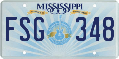 MS license plate FSG348