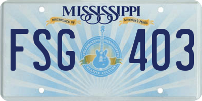 MS license plate FSG403