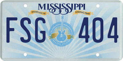 MS license plate FSG404