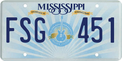 MS license plate FSG451