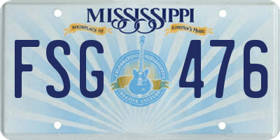 MS license plate FSG476