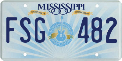 MS license plate FSG482