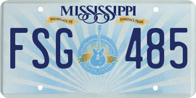 MS license plate FSG485