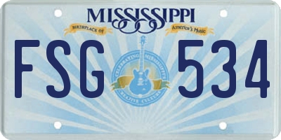 MS license plate FSG534