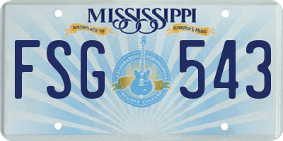 MS license plate FSG543
