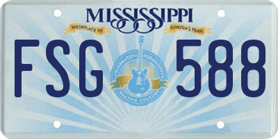 MS license plate FSG588