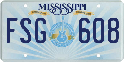 MS license plate FSG608
