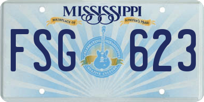 MS license plate FSG623