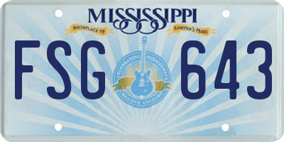 MS license plate FSG643