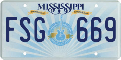 MS license plate FSG669