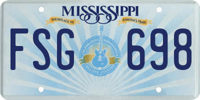 MS license plate FSG698