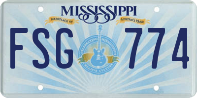 MS license plate FSG774