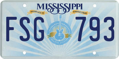 MS license plate FSG793