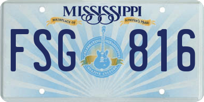 MS license plate FSG816