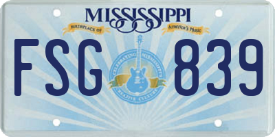 MS license plate FSG839