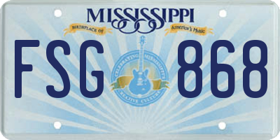 MS license plate FSG868