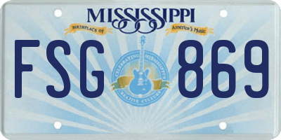 MS license plate FSG869