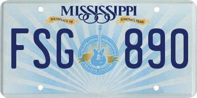 MS license plate FSG890