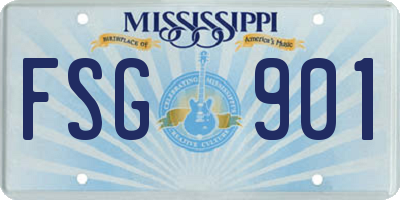 MS license plate FSG901