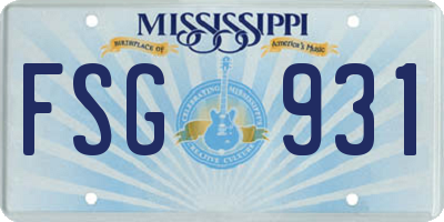 MS license plate FSG931