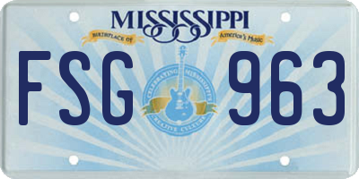 MS license plate FSG963