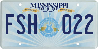 MS license plate FSH022