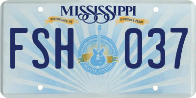 MS license plate FSH037
